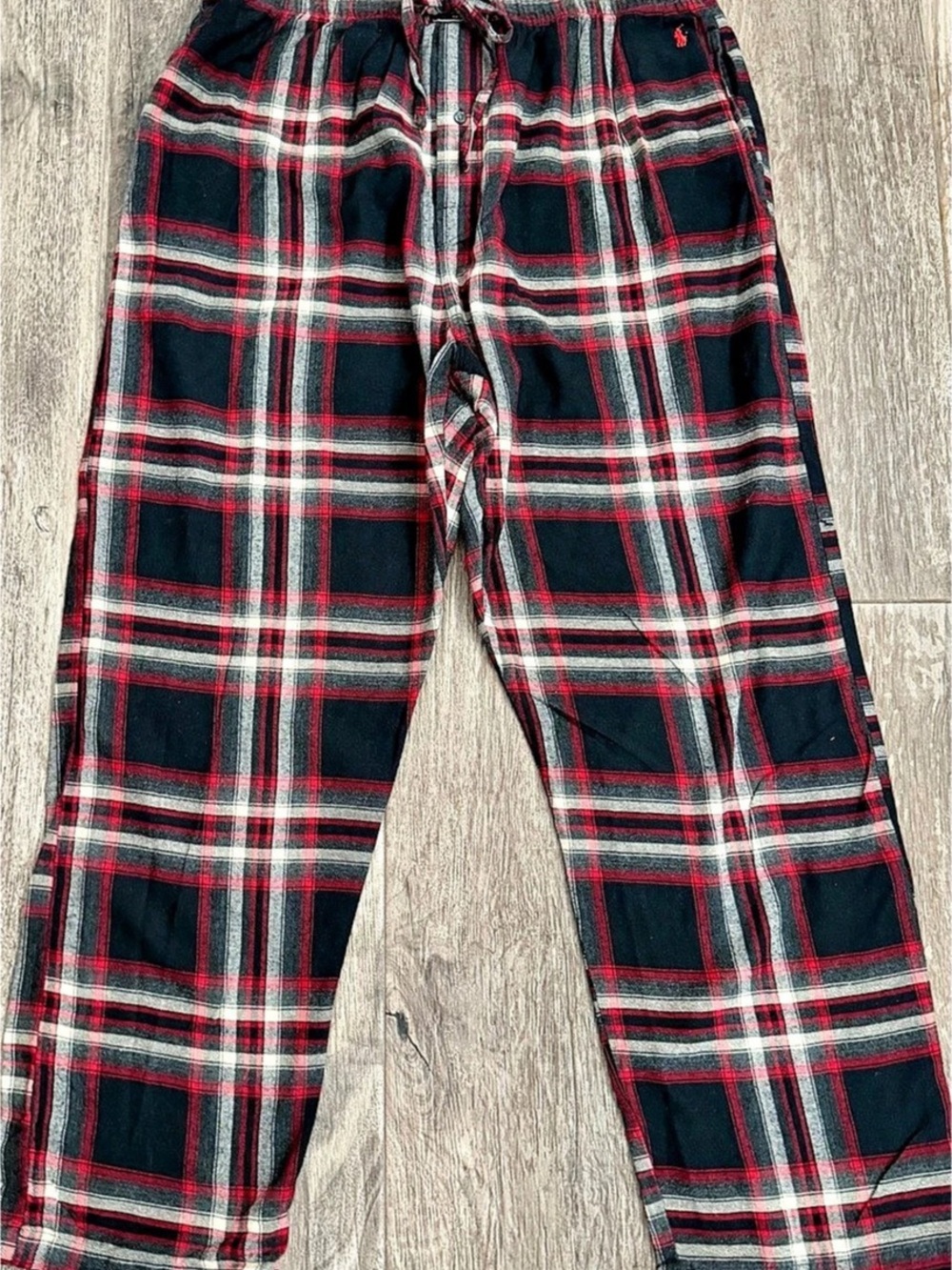 Polo Ralph Lauren Plaid Flannel Pajama Pant Black & Red XL